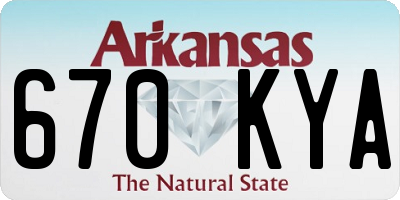 AR license plate 670KYA