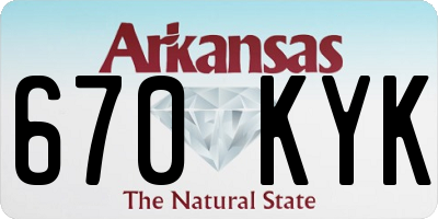 AR license plate 670KYK