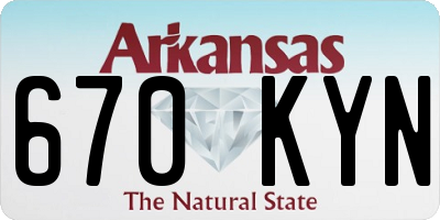 AR license plate 670KYN