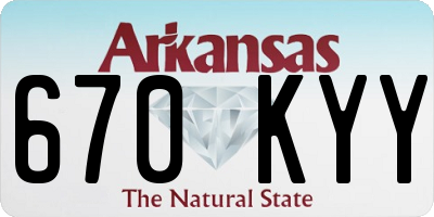 AR license plate 670KYY