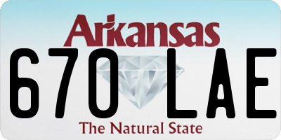AR license plate 670LAE