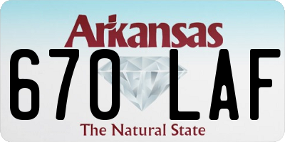 AR license plate 670LAF
