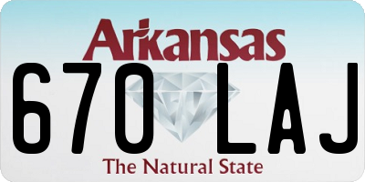 AR license plate 670LAJ