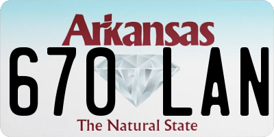 AR license plate 670LAN