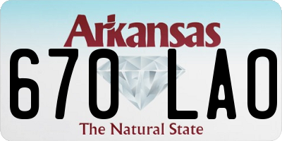 AR license plate 670LAO