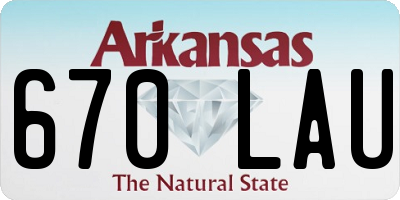 AR license plate 670LAU