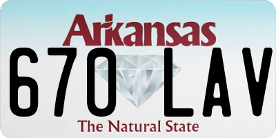 AR license plate 670LAV