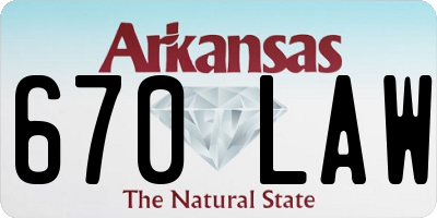 AR license plate 670LAW