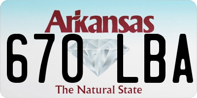 AR license plate 670LBA
