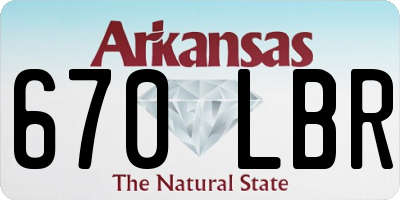 AR license plate 670LBR