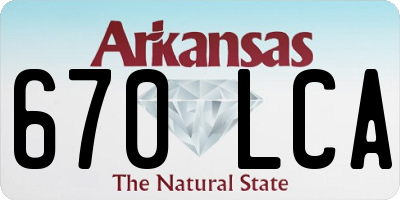 AR license plate 670LCA