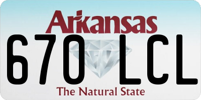 AR license plate 670LCL