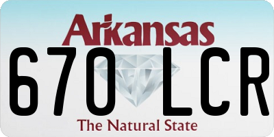 AR license plate 670LCR