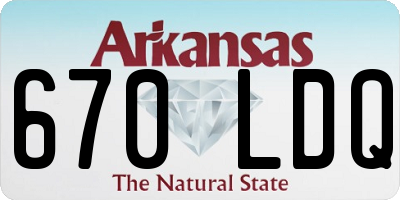 AR license plate 670LDQ