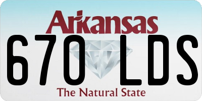 AR license plate 670LDS
