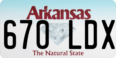 AR license plate 670LDX