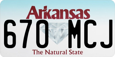 AR license plate 670MCJ