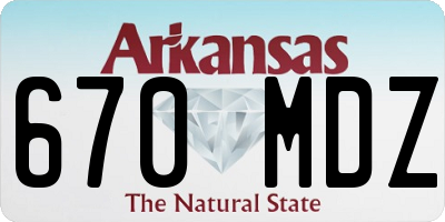 AR license plate 670MDZ
