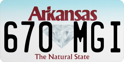 AR license plate 670MGI
