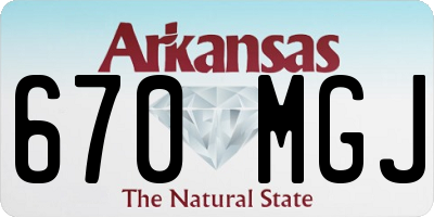 AR license plate 670MGJ