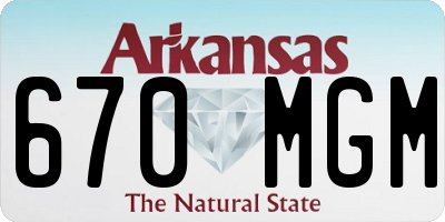 AR license plate 670MGM