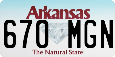 AR license plate 670MGN