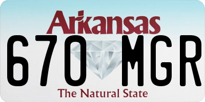 AR license plate 670MGR