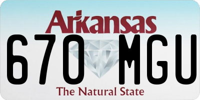AR license plate 670MGU