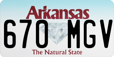AR license plate 670MGV