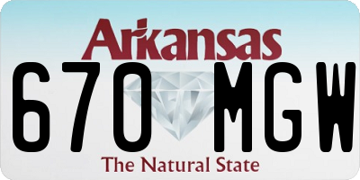 AR license plate 670MGW