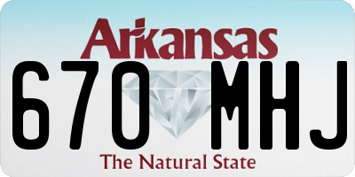 AR license plate 670MHJ