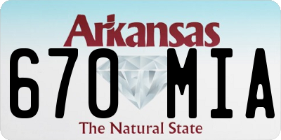 AR license plate 670MIA