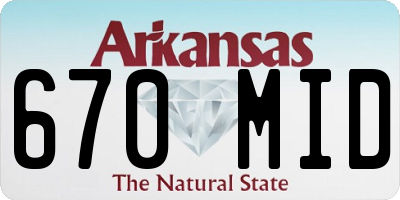 AR license plate 670MID