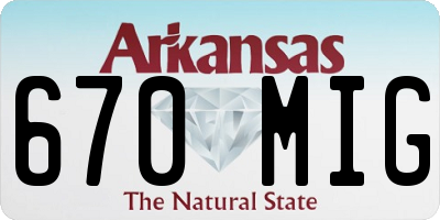 AR license plate 670MIG