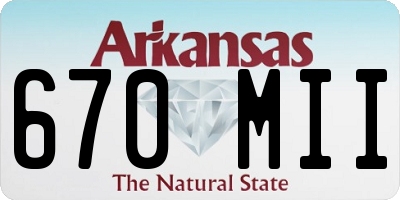 AR license plate 670MII