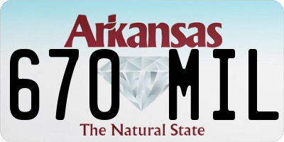 AR license plate 670MIL