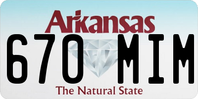 AR license plate 670MIM