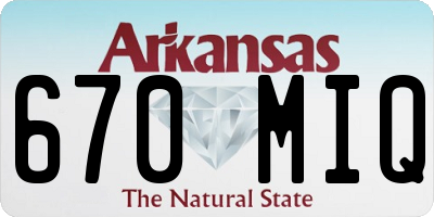 AR license plate 670MIQ