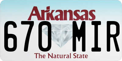 AR license plate 670MIR