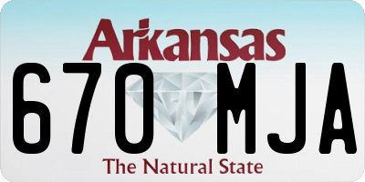 AR license plate 670MJA