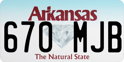 AR license plate 670MJB