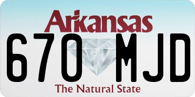 AR license plate 670MJD