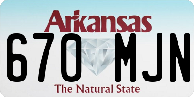 AR license plate 670MJN