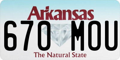 AR license plate 670MOU