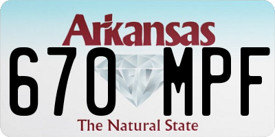 AR license plate 670MPF