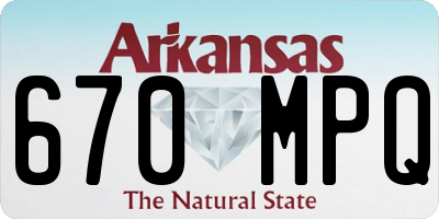 AR license plate 670MPQ