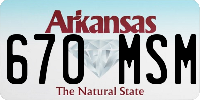 AR license plate 670MSM