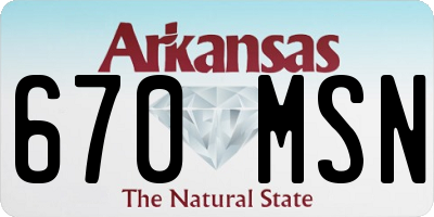 AR license plate 670MSN