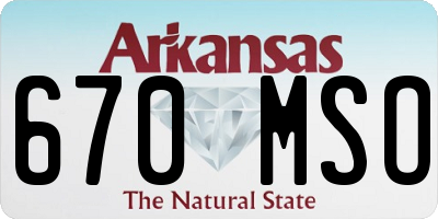 AR license plate 670MSO