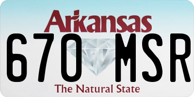 AR license plate 670MSR